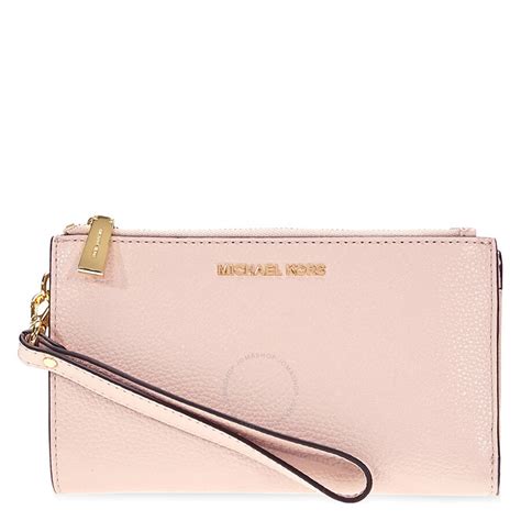 michael kors adele double zip wristlet soft pink|mk double zip wristlet.